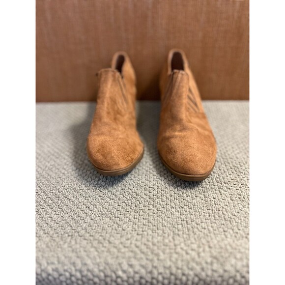 Gloria Vanderbilt Black Tan Suede Wedge Ankle Boots Size 8.5 - Picture 1 of 5